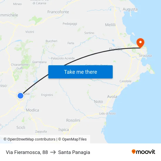 Via Fieramosca, 88 to Santa Panagia map