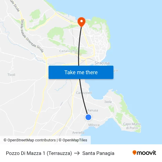 Pozzo Di Mazza 1 (Terrauzza) to Santa Panagia map