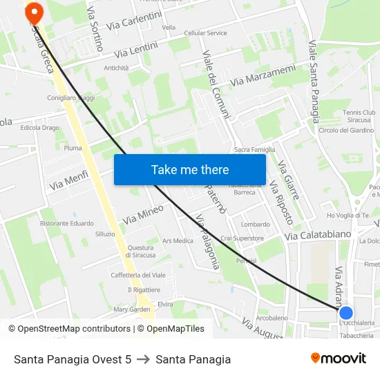 Santa Panagia West 5 to Santa Panagia map