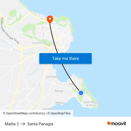 Mallia 2 to Santa Panagia map