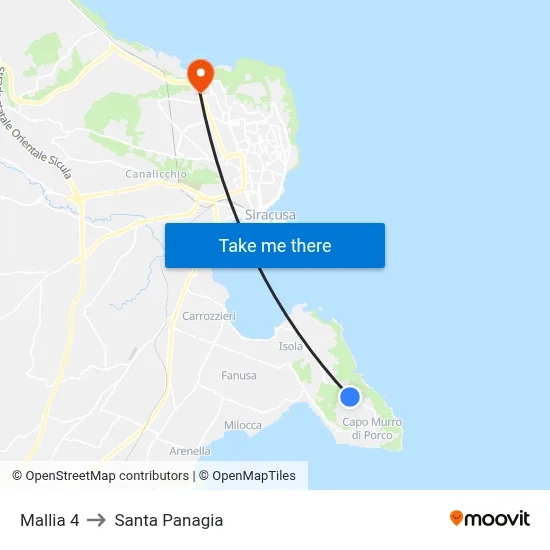 Mallia 4 to Santa Panagia map