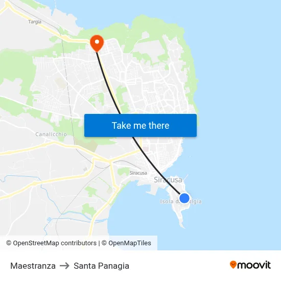 Maestranza to Santa Panagia map