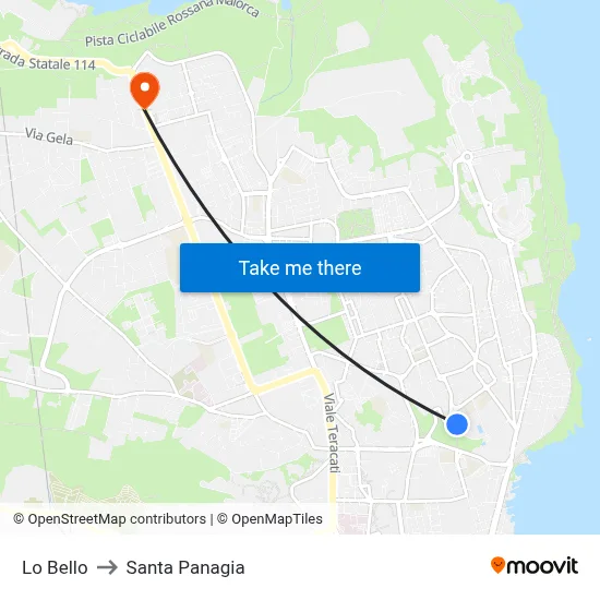 Lo Bello to Santa Panagia map