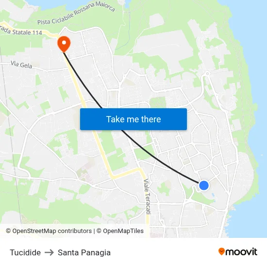 Tucidide to Santa Panagia map