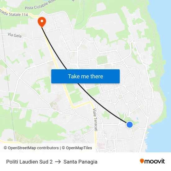 Politi Laudien South 2 to Santa Panagia map