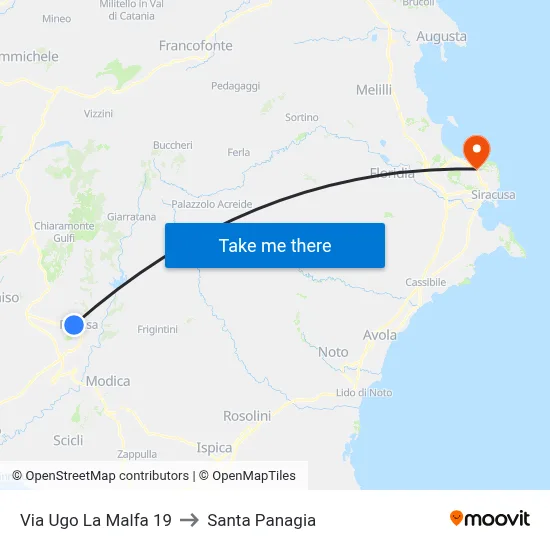 Via Ugo La Malfa 19 to Santa Panagia map