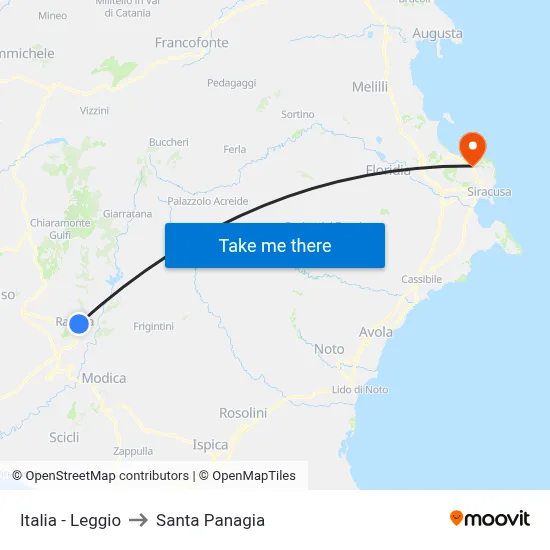 Italia - Leggio to Santa Panagia map