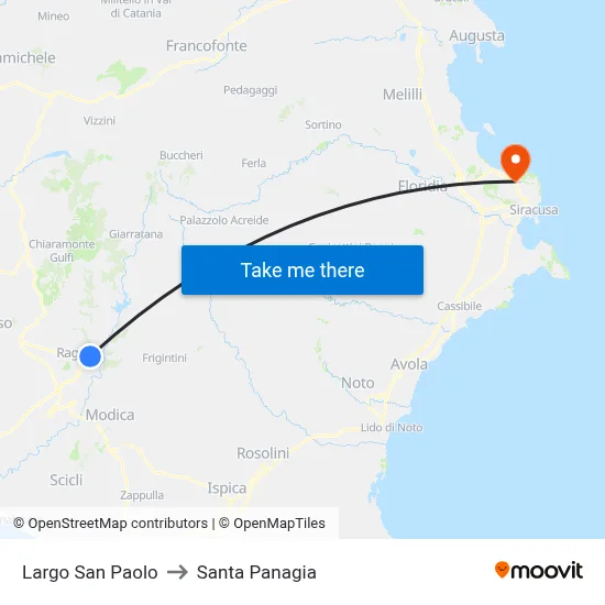 Largo San Paolo to Santa Panagia map