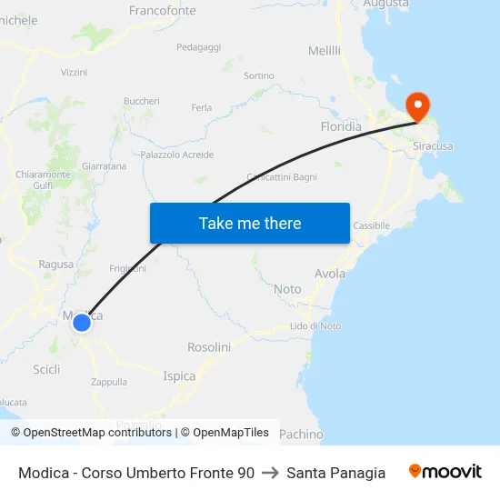 Modica - Umberto Course Opposite 90 to Santa Panagia map