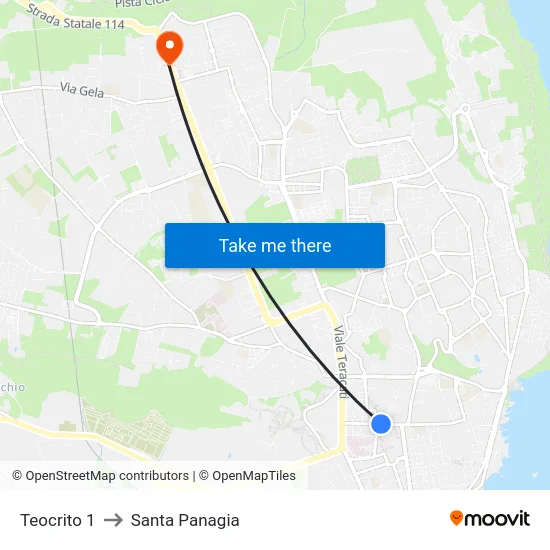 Teocrito 1 to Santa Panagia map
