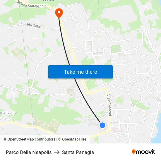 Parco Della Neapolis to Santa Panagia map