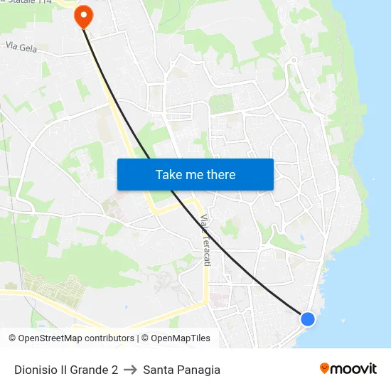 Dionisio Il Grande 2 to Santa Panagia map