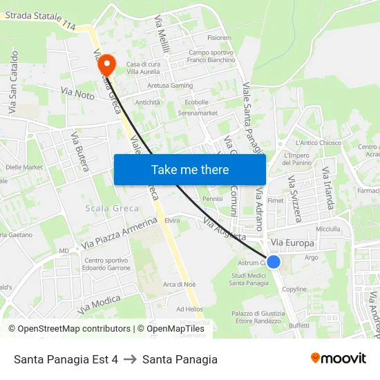 Santa Panagia Est 4 to Santa Panagia map