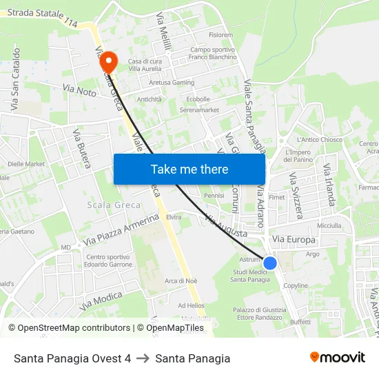 Santa Panagia West 4 to Santa Panagia map
