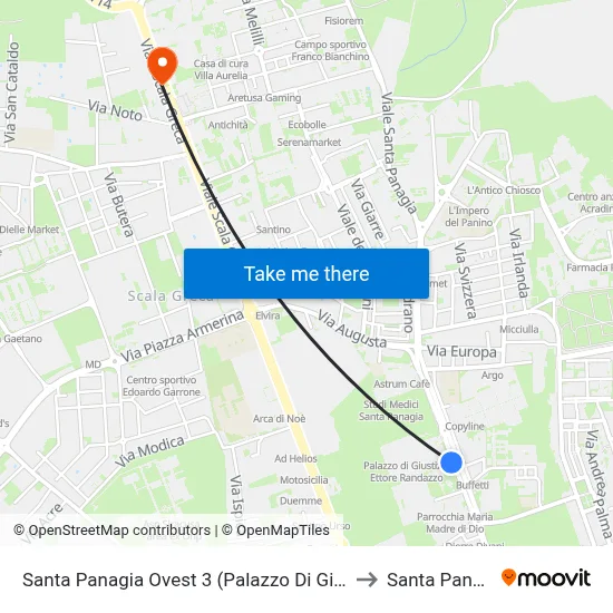 Santa Panagia West 3 (Court of Justice) to Santa Panagia map