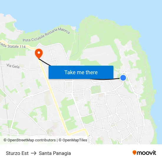 Sturzo Est to Santa Panagia map