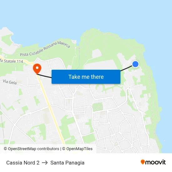 Cassia North 2 to Santa Panagia map