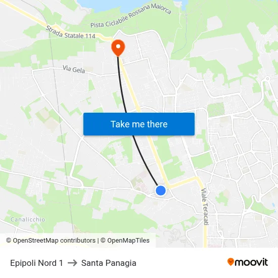 Epipoli North 1 to Santa Panagia map