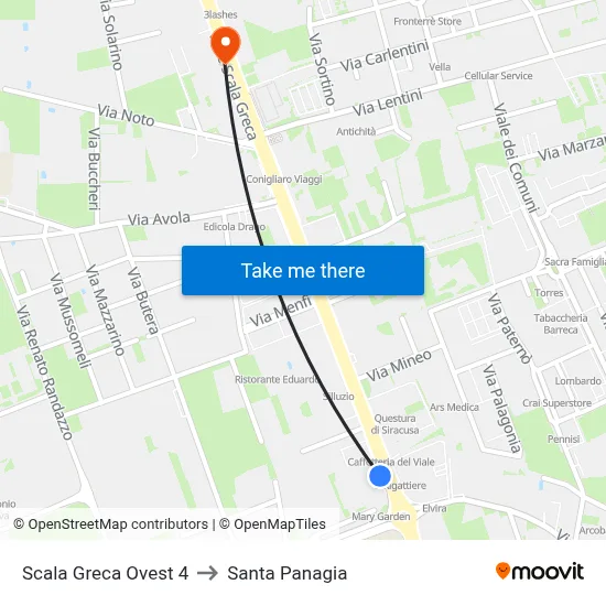 Scala Greca West 4 to Santa Panagia map
