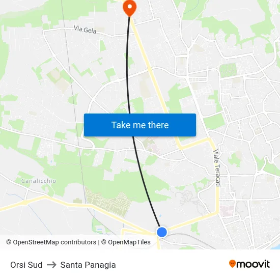 Orsi Sud to Santa Panagia map
