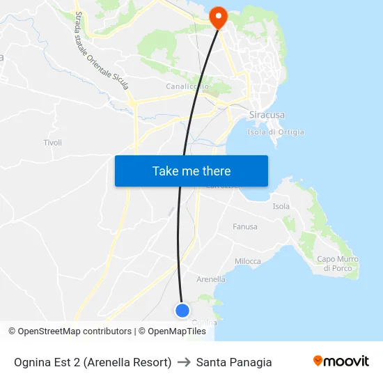 Ognina Est 2 (Arenella Resort) to Santa Panagia map