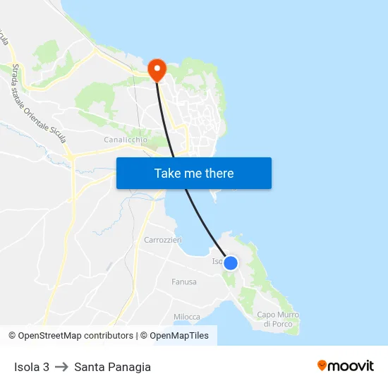 Isola 3 to Santa Panagia map