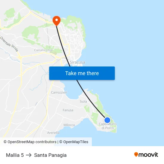 Mallia 5 to Santa Panagia map