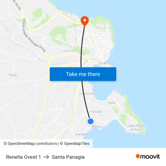 West Renella 1 to Santa Panagia map