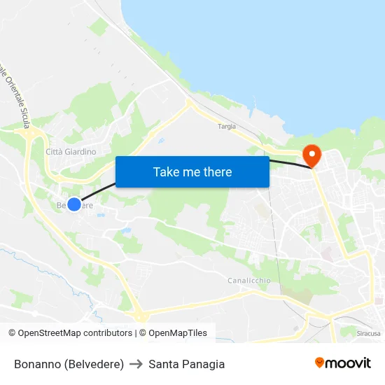 Bonanno (Belvedere) to Santa Panagia map