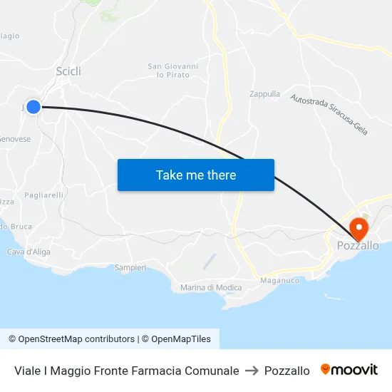 May 1st Avenue Opposite Municipal Pharmacy to Pozzallo map