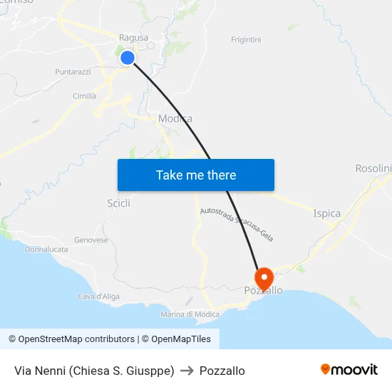 Nenni Street (St. Giuseppe Church) to Pozzallo map