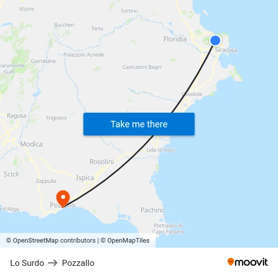 Lo Surdo to Pozzallo map