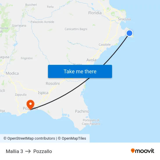Mallia 3 to Pozzallo map