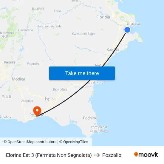 Elorina Est 3 (Fermata Non Segnalata) to Pozzallo map