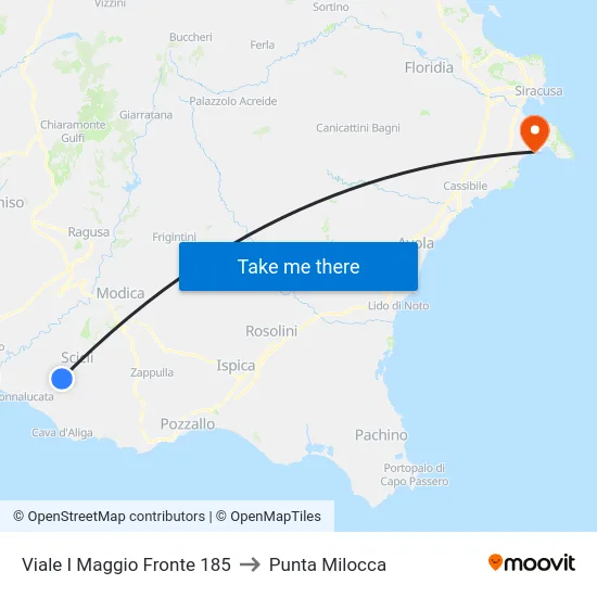 Viale I Maggio Fronte 185 to Punta Milocca map