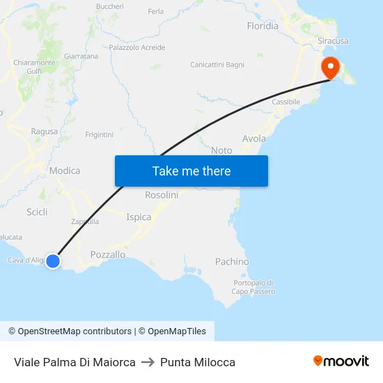Viale Palma Di Maiorca to Punta Milocca map