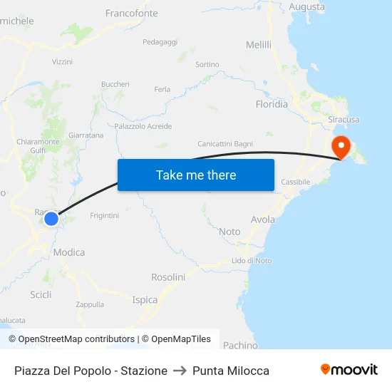 Piazza Del Popolo - Stazione to Punta Milocca map