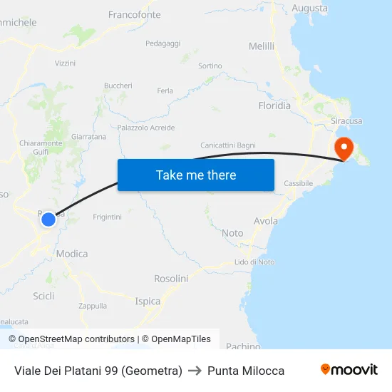 Viale Dei Platani 99 (Geometra) to Punta Milocca map