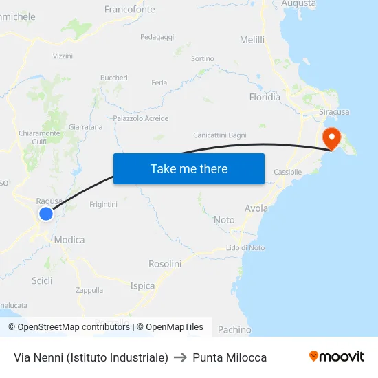 Via Nenni (Istituto Industriale) to Punta Milocca map