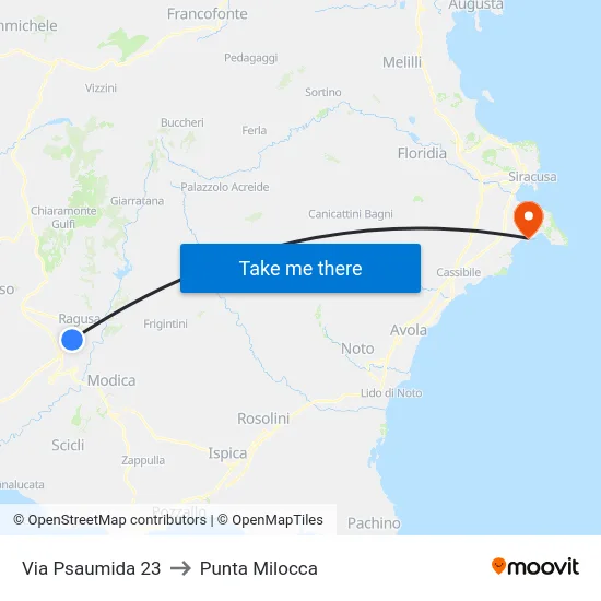 Via Psaumida 23 to Punta Milocca map