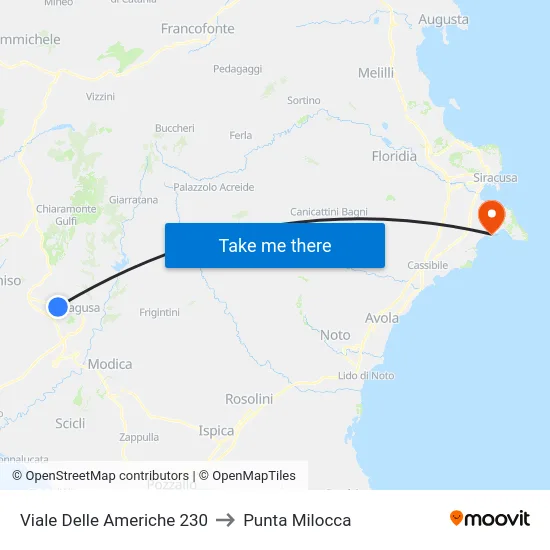 Viale Delle Americhe 230 to Punta Milocca map