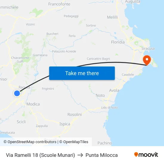 Via Ramelli 18 (Scuole Munari) to Punta Milocca map