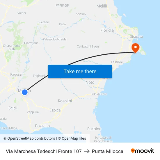 Via Marchesa Tedeschi Fronte 107 to Punta Milocca map