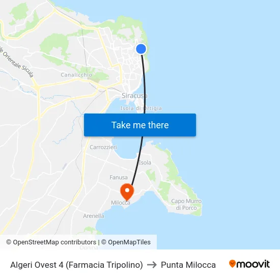 Algeri Ovest 4 (Farmacia Tripolino) to Punta Milocca map