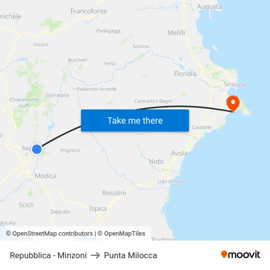 Repubblica - Minzoni to Punta Milocca map