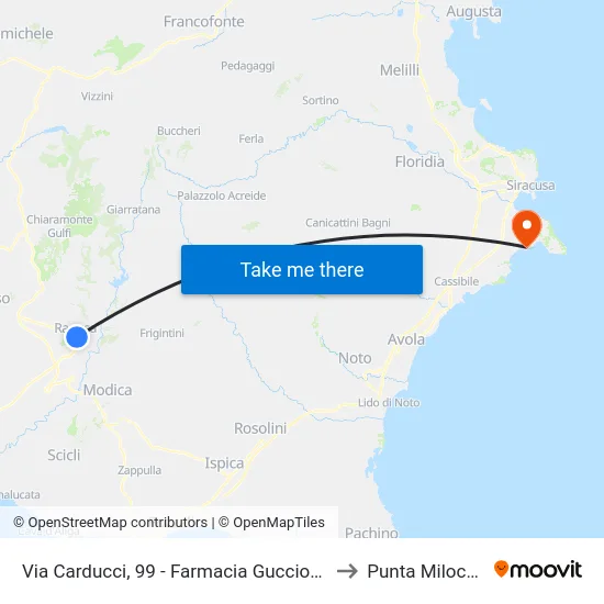 Via Carducci, 99 - Farmacia Guccione to Punta Milocca map
