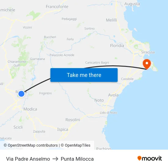 Via Padre Anselmo to Punta Milocca map