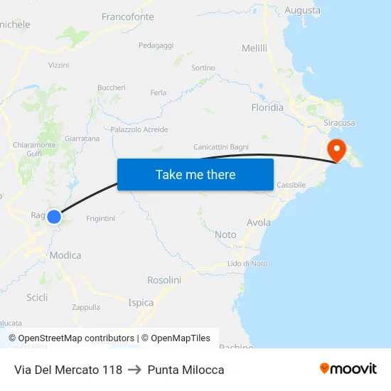 Via Del Mercato 118 to Punta Milocca map