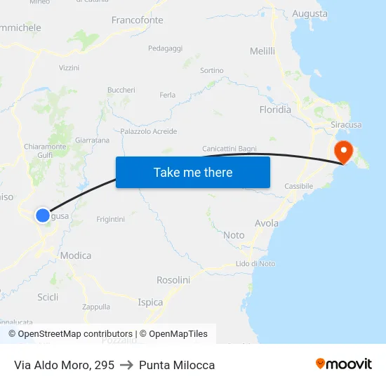 Via Aldo Moro, 295 to Punta Milocca map