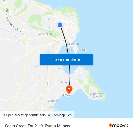 Scala Greca Est 2 to Punta Milocca map